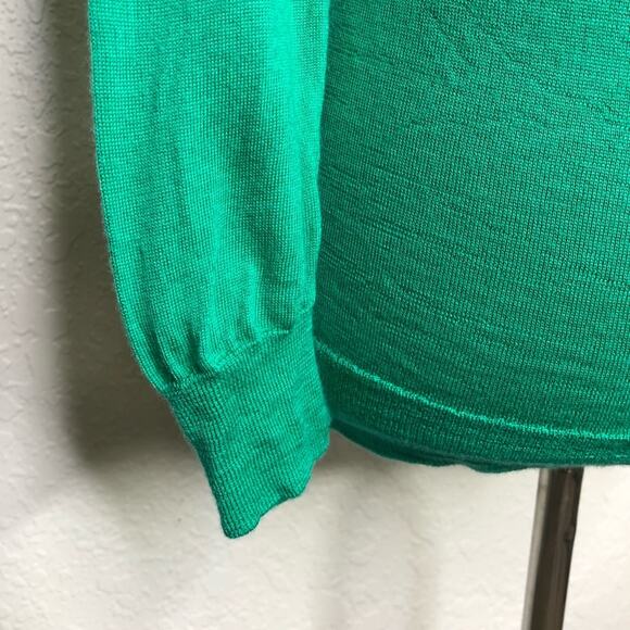 J Crew green wool lightweight sweater size Medium - Picture 10 of 11